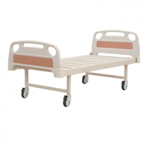 Manual Hospital Bed Using Stainless Steel Frame ABS Bed Head & Feet With Simple Caster